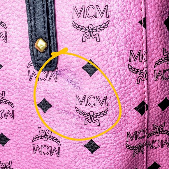 ‼️SOLD‼️MCM Reversible Shopper Tote - Bubblegum Pink Visetos Rare Interior - Picture 4 of 16
